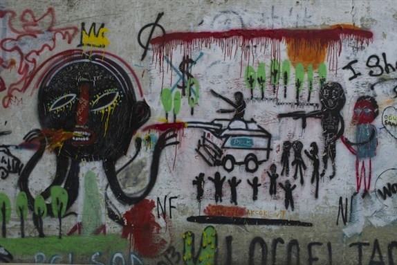 [Graffiti near Taksim Square, 1 June 2014. Image by michaket / Shutterstock.com.]