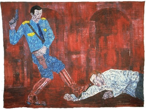 [Leon Golub`s \"White Squad V, 1984.\" Image from www.culturevulture.net]