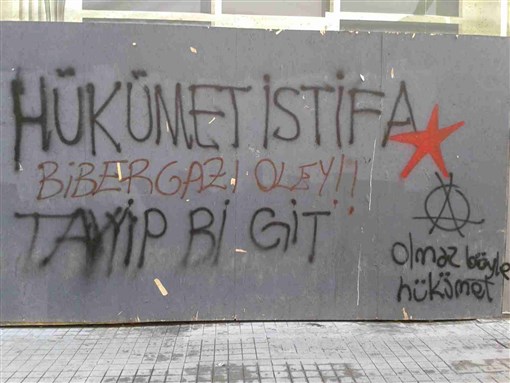 [\"Government resign, go Tayyip.\" Photo by Carole Woodall]