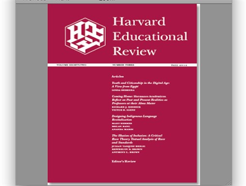 [Cover of \"Harvard Educational Review\" (Fall 2012)]