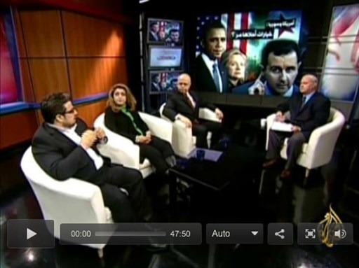 [\"Min Washington Show,\" on Al-Jazeera. Screenshot]