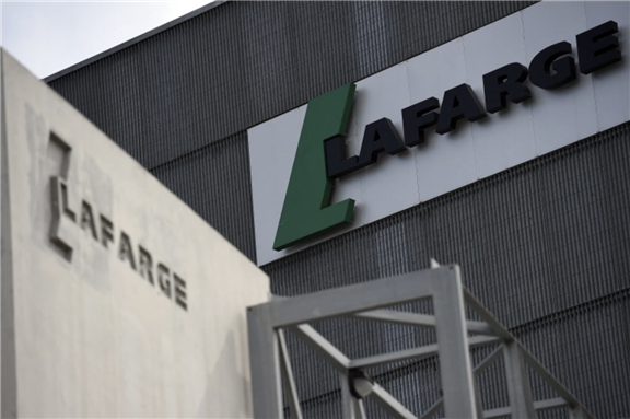 The logo on a plant of French cement company Lafarge in Paris, 7 April 2014 via AFP from Franck Fife
