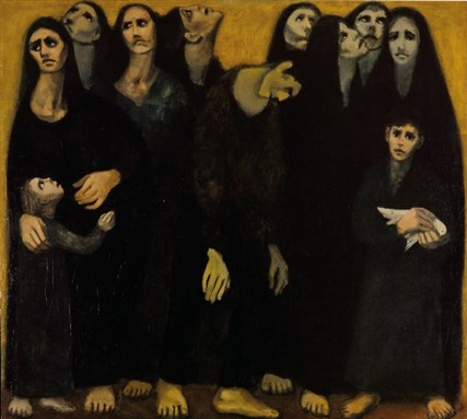 [لوحة "ماذا بعد"، للفنان السوري لؤي كيالي، 1965]
