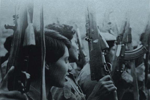 [Detail from the cover of \"Monsoon Revolution: Republicans, Sultans, and Empires in Oman, 1965-1976\"]