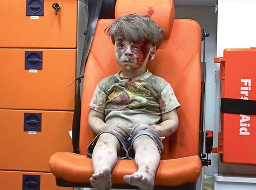 [Still shot from video of the little boy Omran Daqneesh that shocked the world. Mahmoud Raslan/Aleppo Media Center]