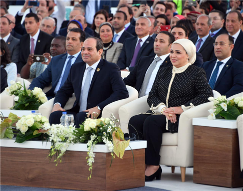 President Abdel-Fattah Al-Sisi attending "Arab and African Youth Platform" in Aswan, Egypt, 16 March 2019. Source: Egypt First Lady Entissar Al-Sisi Facebook Page.