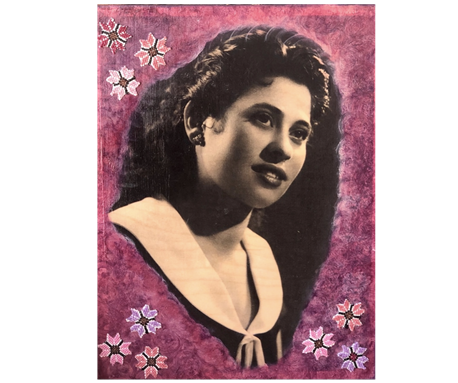 Siham at age 18 (canvas by her daughter, Rana). Photo provided by authors.