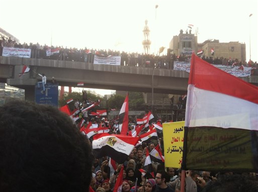[Pro-SCAF rally in Abbasiya. Image by Ben Wedeman]