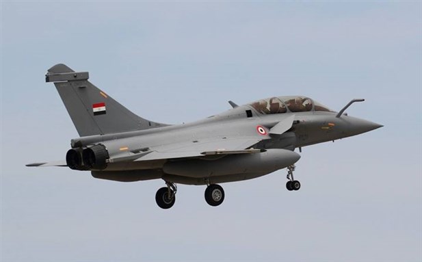 [Egyptian warplane. Photo from the Official Facebook Page of the Spokesperson of the Egyptian Armed Forces.]