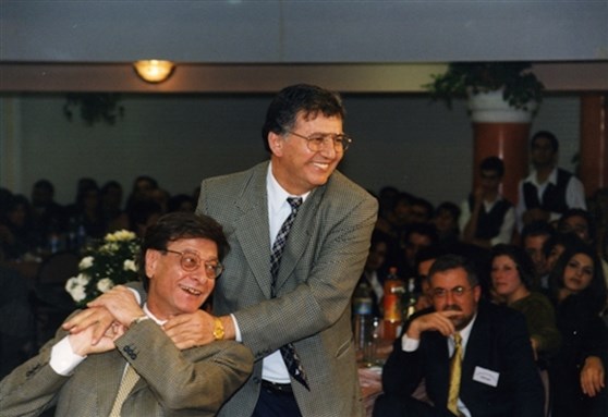 [Samih al-Qasim and Mahmoud Darwish, Image from Qadita.net]