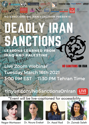 LIVE EVENT - Deadly Iran Sanctions: Lessons Learned from Iraq and Palestine (16 March)