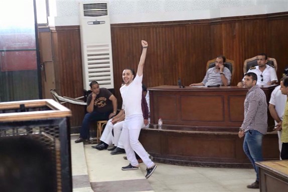 [Ultras White Knights leader Sayed Moshagheb. Photo from the We Are All Sayed Moshagheb Facebook page.]
