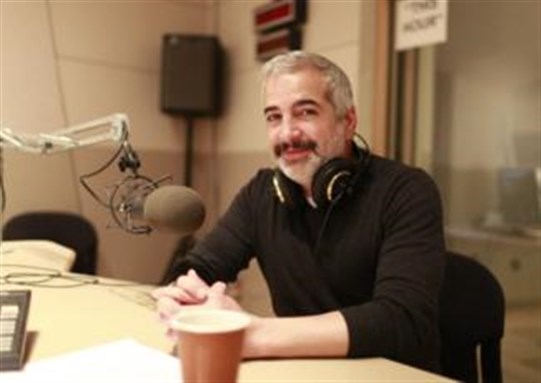 [Anthony Shadid in the On Point studios of WBUR. Photograph by Nicholas Dynan for WBUR] 