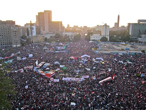 [Tahrir Square in Cairo. Image from Wikimedia Commons.]