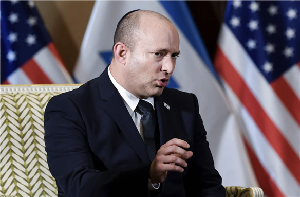 Israeli Prime Minister Naftali Bennett during a meeting with Secretary of State Antony Blinken in Washington on Wednesday via AFP from Olivier Douliery/Pool
