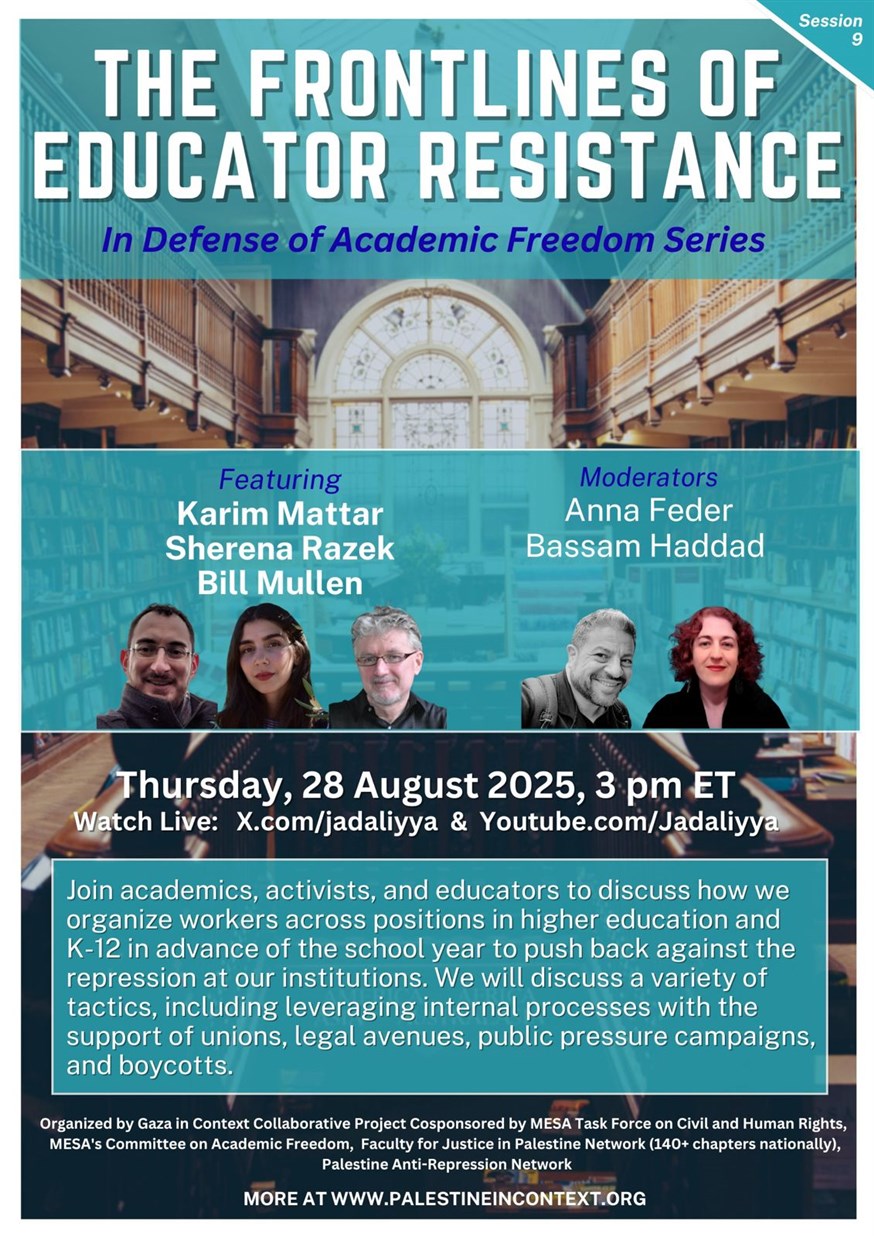 In Defense of Academic Freedom: The Frontlines of Educator Resistance (28 August 2025)