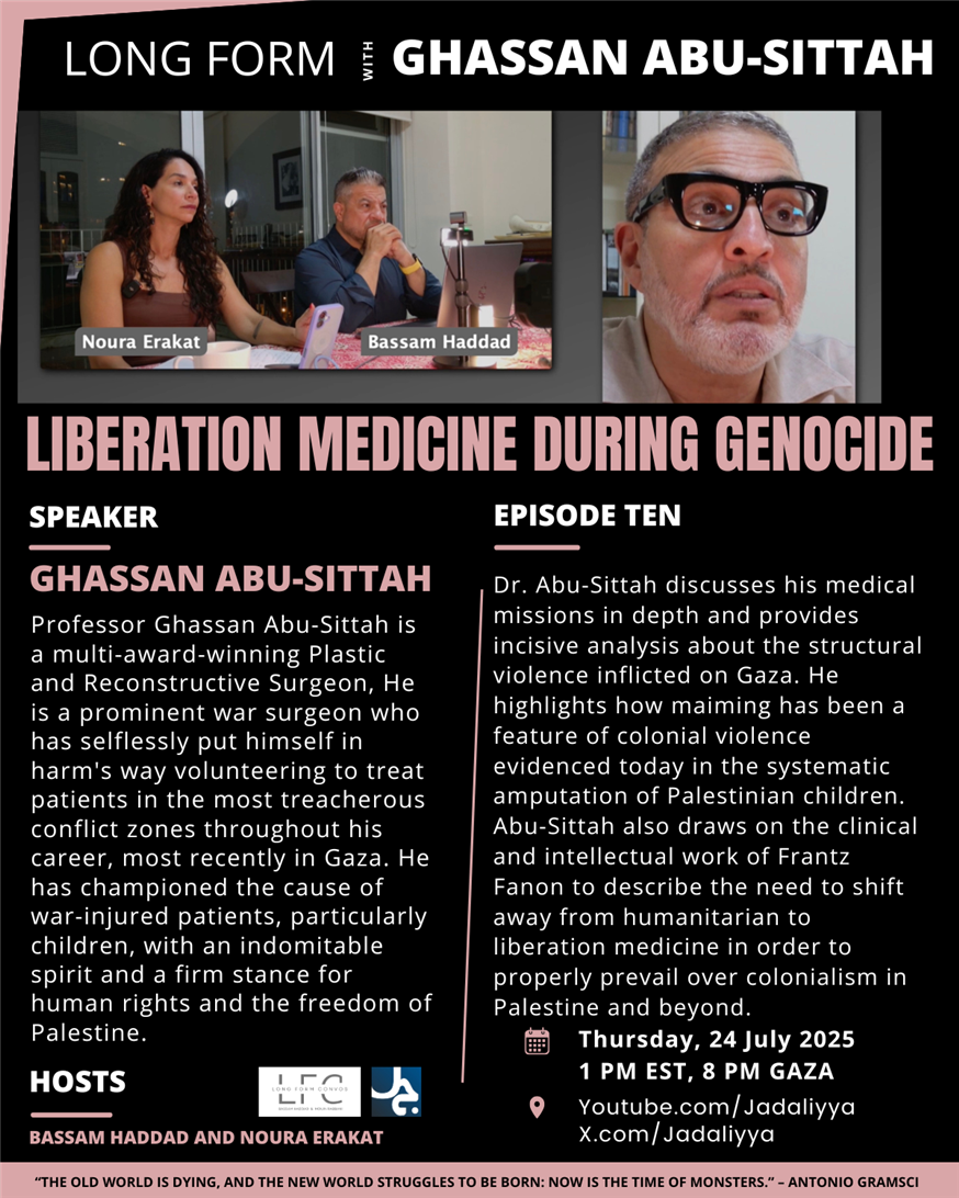 Long Form Podcast Episode 10: Liberation Medicine during Genocide with Ghassan Abu-Sittah