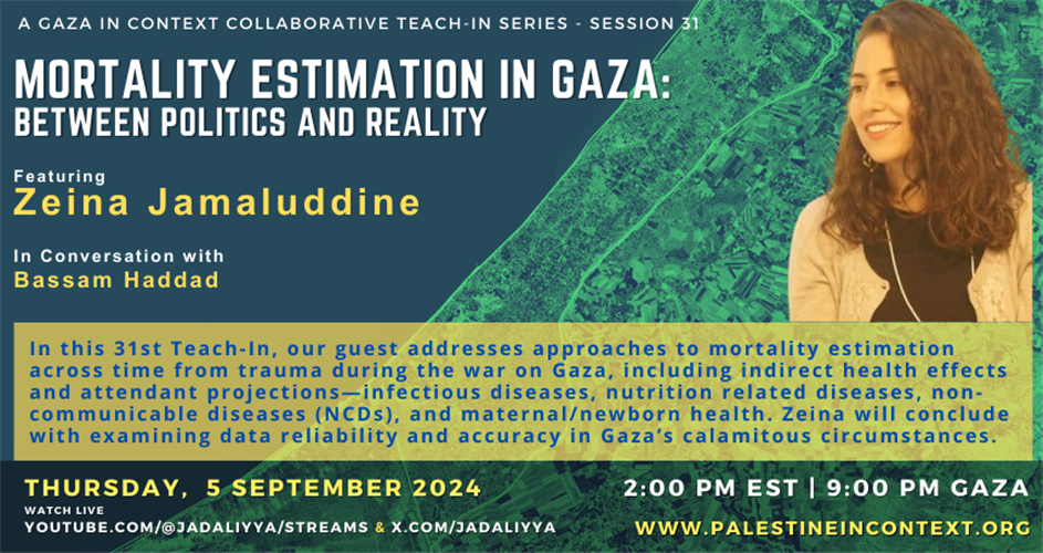 Gaza in Context: A Collaborative Teach-In Series — Mortality Estimation ...